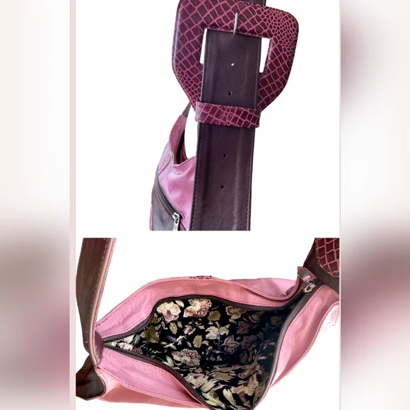 Lip Leather crossbody purse